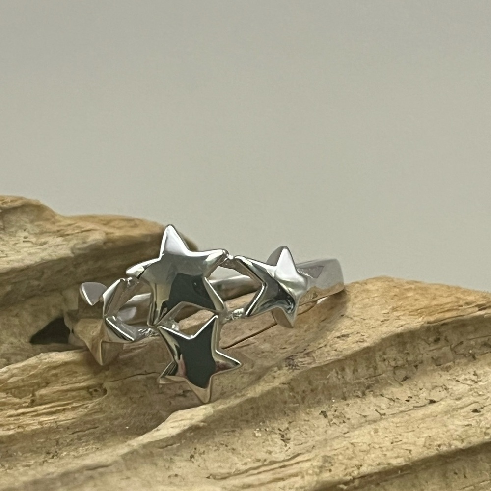 Modern Sterling Silver Star Ring
